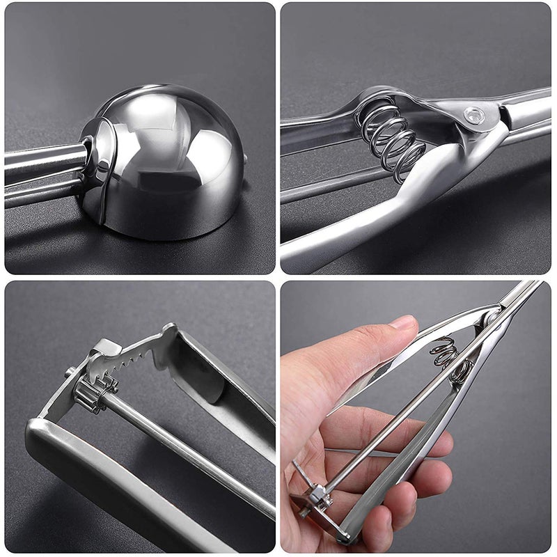 Emoly Ice Cream Scoop Set, Steel Ice Cream Scoop, Cookie Dough Metal Cupcake spoons Include Large-Medium-Small Sizes Balls for Ice Cream, Cupcake, Muffin (3 PCS) - Image 3
